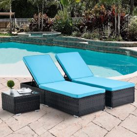 Outdoor Patio Chaise Lounge Chair,Lying in bed with PE Rattan and Steel Frame,PE Wickers
