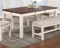Rectangular Dining Table 1pc Dining Table Rubberwood Walnut Acacia Table Top w Pull out Drawers