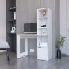 Peterson Desk 4-Tier Bookcase and 1-Door Cabinet White