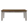 Dining Table with 6x Drawers Gray and Cherry Finish