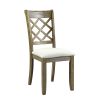 Karsen SIDE CHAIR (SET-2) Beige Linen & Rustic Oak