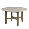 ACME Karsen DINING TABLE W/MARBLE TOP Marble Top & Rustic Oak