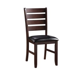 Urbana Side Chair (Set-2) in Black PU &amp; Cherry