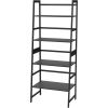 Bookshelf; Ladder Shelf; 4 Tier Tall Bookcase; Modern Open Book Case for Bedroom; Living Room; Office (Black)