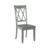 Casual Teal Finish Chairs Set of 2,  Double-X Back Design