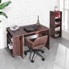 47.4" L Computer Desk with movable bookcase; brown