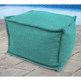 20" x 20" Tory Caribe Square Outdoor Pouf Ottoman with Flange