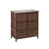 Woven strap 6 drawer chest-brn