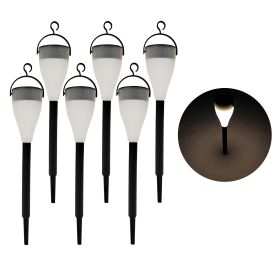 Outdoors Solar Powered LED Pathway Lights w/ Hanging Hook, 14-in. Tall, 6-Pack, Waterproof IP44