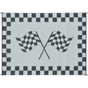 Reversible Black & White Racing Flag Mat
