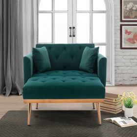 COOLMORE fashionable and classic style chaise lounge chair / accent chair for Living Room, bedroom (Green Velvet)