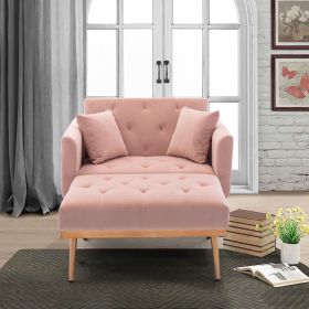 COOLMORE fashionable and classic style chaise lounge chair / accent chair for Living Room, bedroom (Pink Velvet)