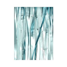 12 Packs 1m*2m light blue Multicolor Tinsel Foil Fringe Curtains Photo Booth Props for Engagement Bridal Shower Bachelorette