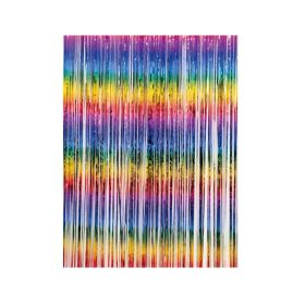 BEISHIDA 12 Pack Dark Rainbow Colorful Foil Fringe Curtain
