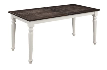 Wallace & Bay Mountina Brown And White Gathering Dining Table with Leaf