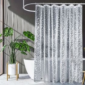 3D Pebble Pattern Shower Curtain Liner â€“ Heavy-Duty PEVA Material with Magnets, 71x71 Inches, Perfect for Shower Stalls & Bathtubs