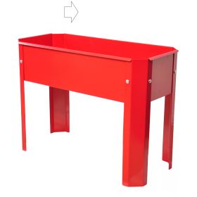 Mini Elevated garden bed planter raised bed Metal Plant Box with Legs for Outdoor Indoor Flower Fruit Herb Vegetable Growing (Red)