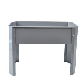 Mini Elevated garden bed planter raised bed Metal Plant Box with Legs for Outdoor Indoor Flower Fruit Herb Vegetable Growing (Grey)
