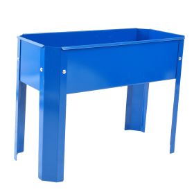 Mini Elevated garden bed planter raised bed Metal Plant Box with Legs for Outdoor Indoor Flower Fruit Herb Vegetable Growing (Blue)