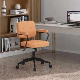 PU Leather Office Chair with Rocking Backrest and Ergonomic Armrest