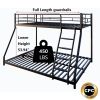 Black Twin over Full Metal Bunk Bed with Comfortable Rungs