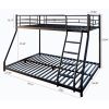 Black Twin over Full Metal Bunk Bed with Comfortable Rungs