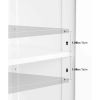 Bathroom storage cabinets; floor to ceiling white linen cabinets