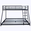 Black Twin over Full Metal Bunk Bed with Comfortable Rungs