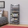 Bookshelf; Ladder Shelf; 4 Tier Tall Bookcase; Modern Open Book Case for Bedroom; Living Room; Office (Black)