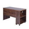 47.4" L Computer Desk with movable bookcase; brown