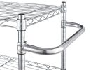 3 Tier Wire Shelf Rolling Cart, Zinc, 500 lb Capacity