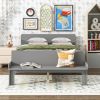 Full Bed with Footboard Bench,Gray
