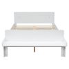 Full Bed with Footboard Bench,White