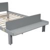 Full Bed with Footboard Bench,Gray