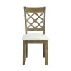 Karsen SIDE CHAIR (SET-2) Beige Linen & Rustic Oak