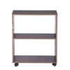 47.4" L Computer Desk with movable bookcase; brown