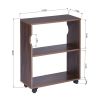 47.4" L Computer Desk with movable bookcase; brown