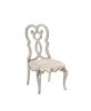 Esteban Side Chair (Set-2) in Ivory Velvet & Antique Champagne Finish 62202