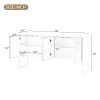 TREXM Minimalist Style 60"L Large Storage Space Sideboard with 4 Doors and Rebound Device for Living Room and Entryway (White)