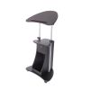Techni Mobili Sit-to-Stand Rolling Adjustable Laptop Cart With Storage; Black