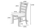 White Classic 2pcs Dining Chairs, Ladder Backs Side Chair