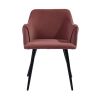 Velvet Arm Dining Chair (Set of 2) - Rose