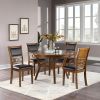 Dining Room Furniture Walnut Round Table 1pc Table w Shelve