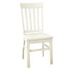 Side Chairs - Antique White, Vertical Slat Back, Scooped Seats