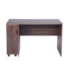 47.4" L Computer Desk with movable bookcase; brown