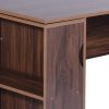 47.4" L Computer Desk with movable bookcase; brown