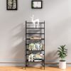 Bookshelf; Ladder Shelf; 4 Tier Tall Bookcase; Modern Open Book Case for Bedroom; Living Room; Office (Black)