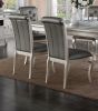 Luxury Antique Silver Wooden Set of 2 Dining Side Chairs