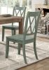 Casual Teal Finish Chairs Set of 2,  Double-X Back Design