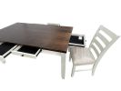 White Classic 2pcs Dining Chairs, Ladder Backs Side Chair